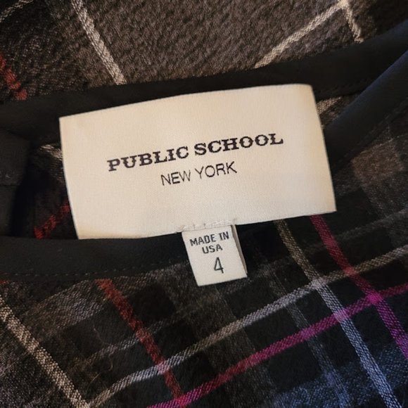 Public School Wore on TV Plaid Print Crew Neck Sleeveless Top Hollywood Preppy - Picture 7 of 9